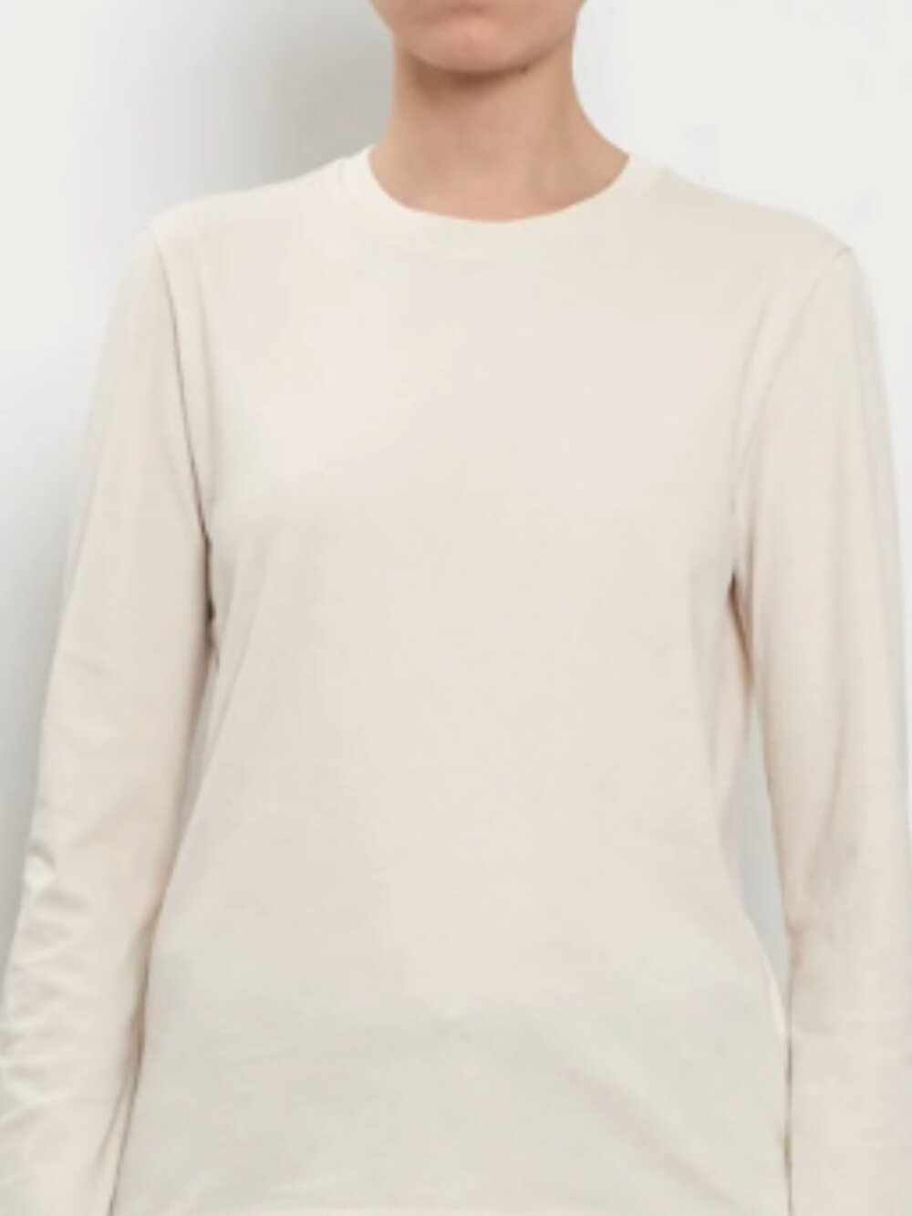 6397 Long Sleeve Lightweight Crewneck Tee in Ivory M